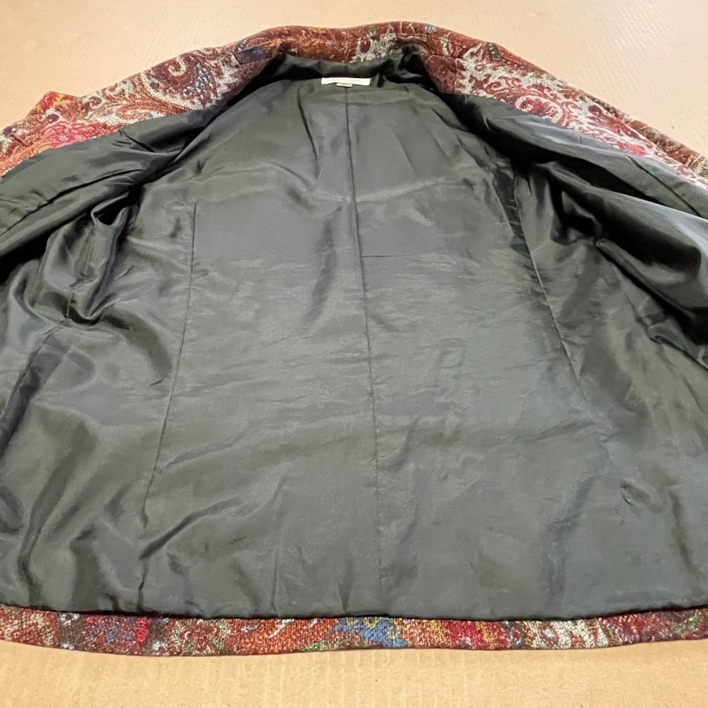 Vintage Coldwater Creek Women's M‎ Tapestry Paisley Blazer Jacket Cottagecore - Picture 13 of 15